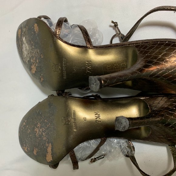 Via Spiga High Heels Sandals Snake Leather Bronze - Picture 8 of 9